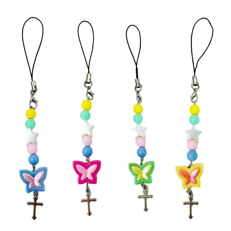 

Y51E Y2K Acrylic Phone Chain Pendant Keychain Unique Colorful