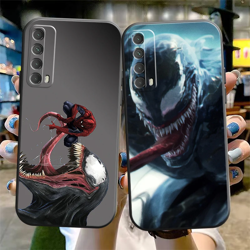 

Marvel Venom Phone Case For Huawei P Smart Z P20 P30 Honor 8X 9 9A 9X 10 10 Lite Silicone Cover Black Funda Liquid Silicon