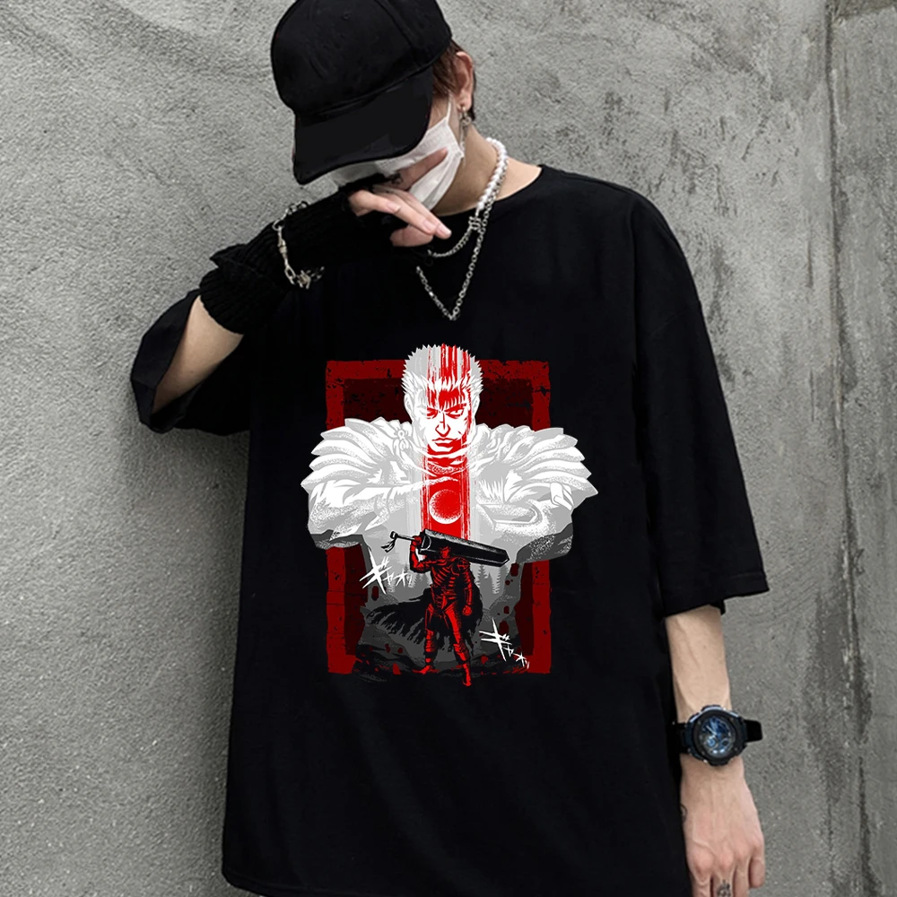 

Black Swordman Anime T-shirt Fashion Women's Short Sleeves Tee Men Manga Casual Shirts Cool Printing Black Swordman Anime Top