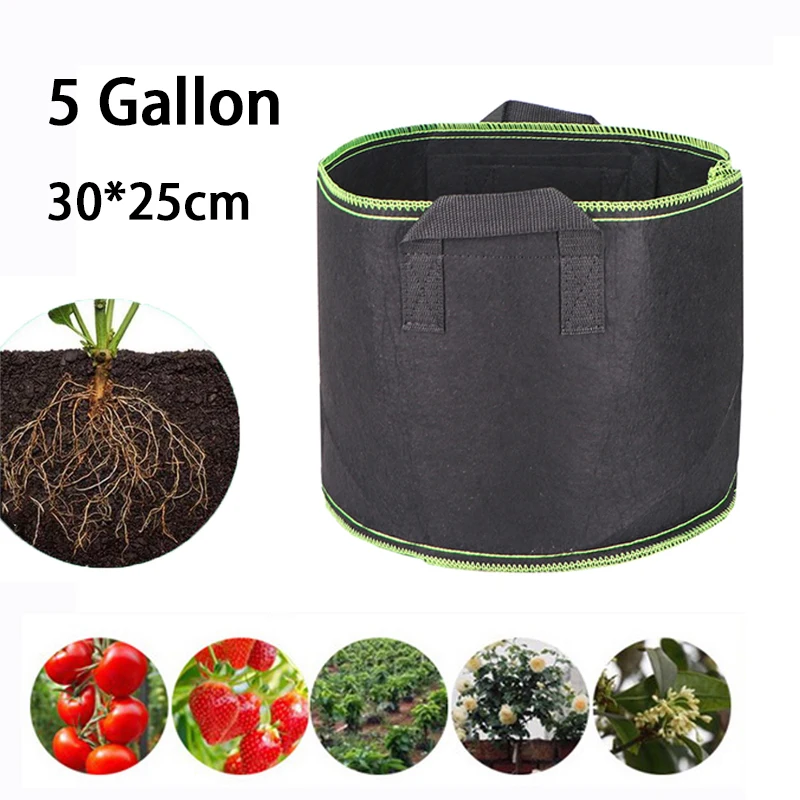 

5 Gallon Plant Grow Bags Vegetables Plant Growing Hand Held Fabric Pot Grow Fruit Plants Gardening Tools Orchard and Garden D1