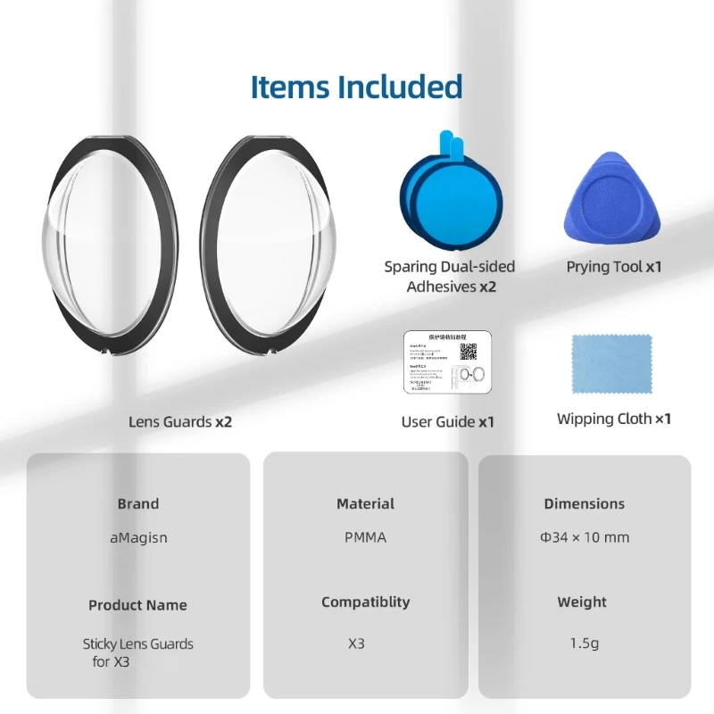 

Защита для объектива insta360 X3, защитная крышка от царапин для панорамных камер insta360 ONE X3 E8BE