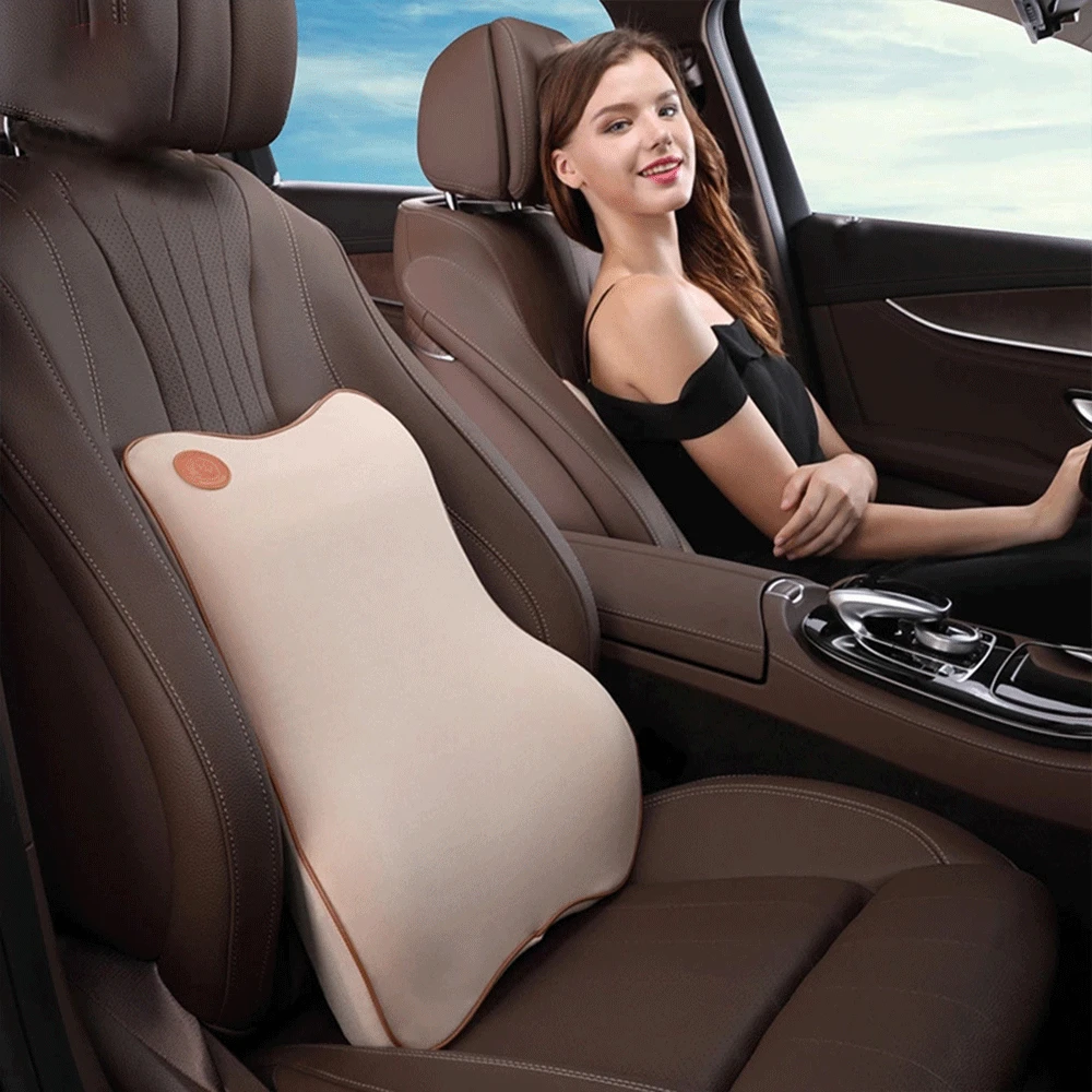 

GLCC Car Seat Pillow Lumbar Back Support Cushion Memory Foam Pillow Seat Chair Cushion Lumbar Protector for Office Home Car