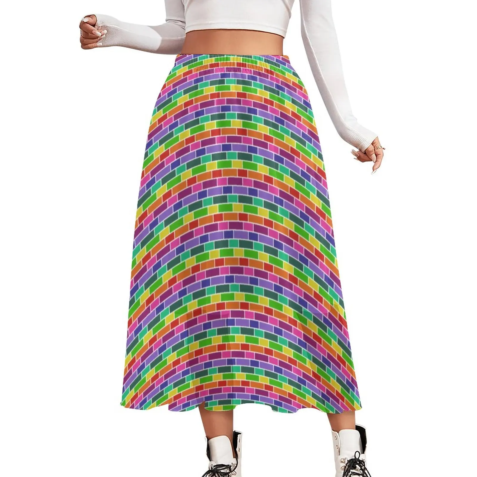 

Neon Retro Mod Skirt Mid-Century Modern Street Style Casual Skirts Modern A-line Skirt Female Print Oversized Clothing