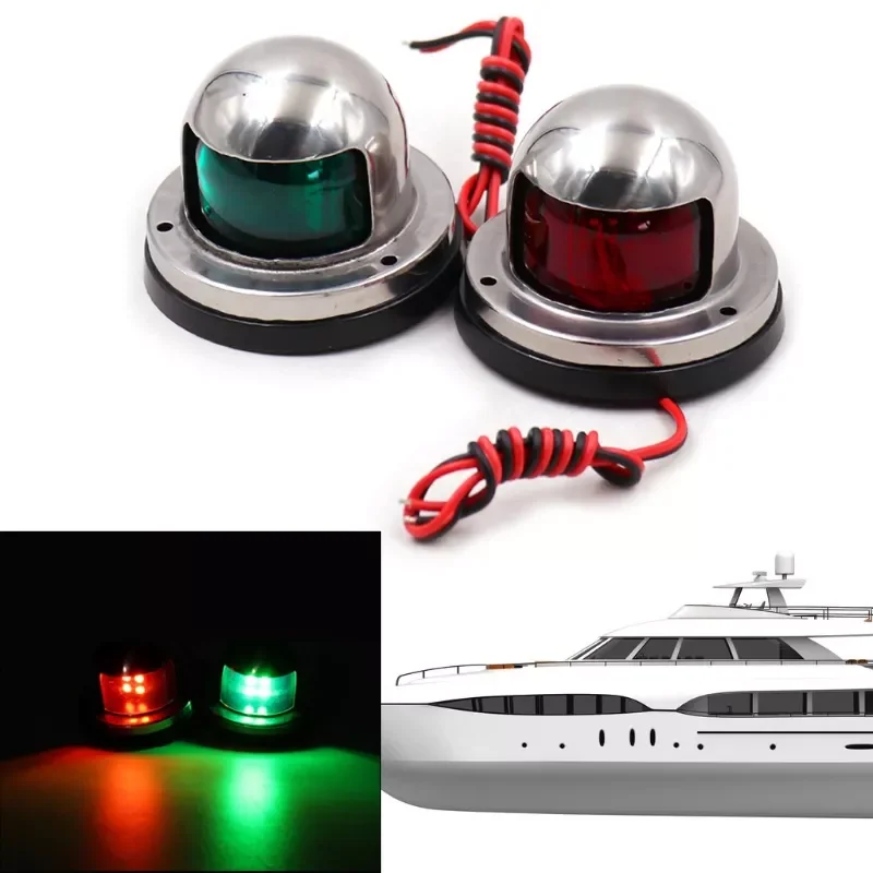 

12V Stainless Steel Red Green Bow LED Navigation Lights Boat Marine Indicator Spot Light Marine Boat Yacht Sailing Light