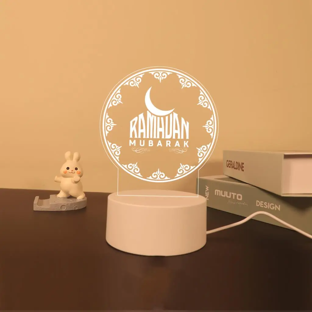 DIY Mohammedanism 3D светодиодный ночник меняющий цвет прикроватные перезаряжаемые