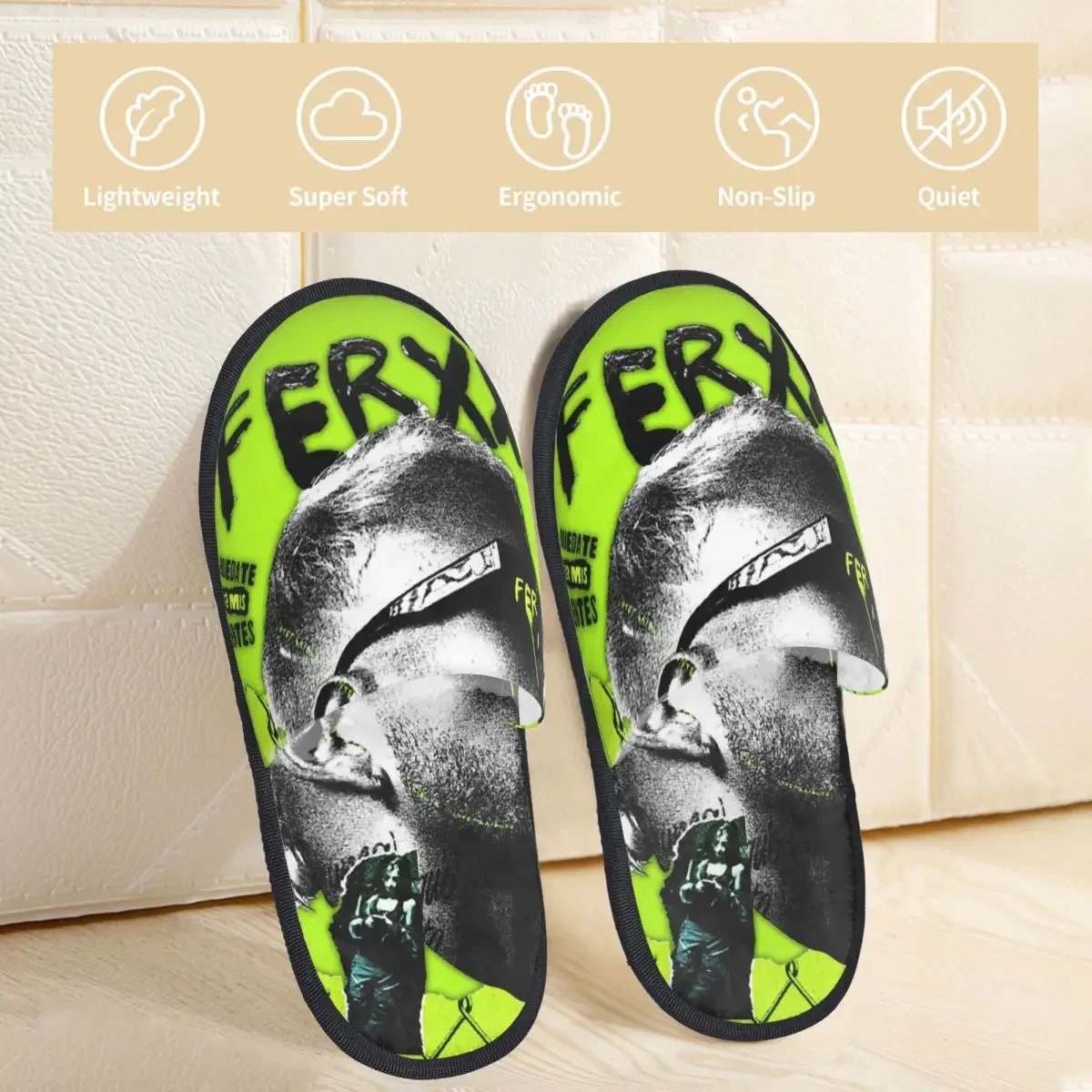 Feid Ferxxo мужские и женские меховые тапочки теплые специальные домашние для мужчин