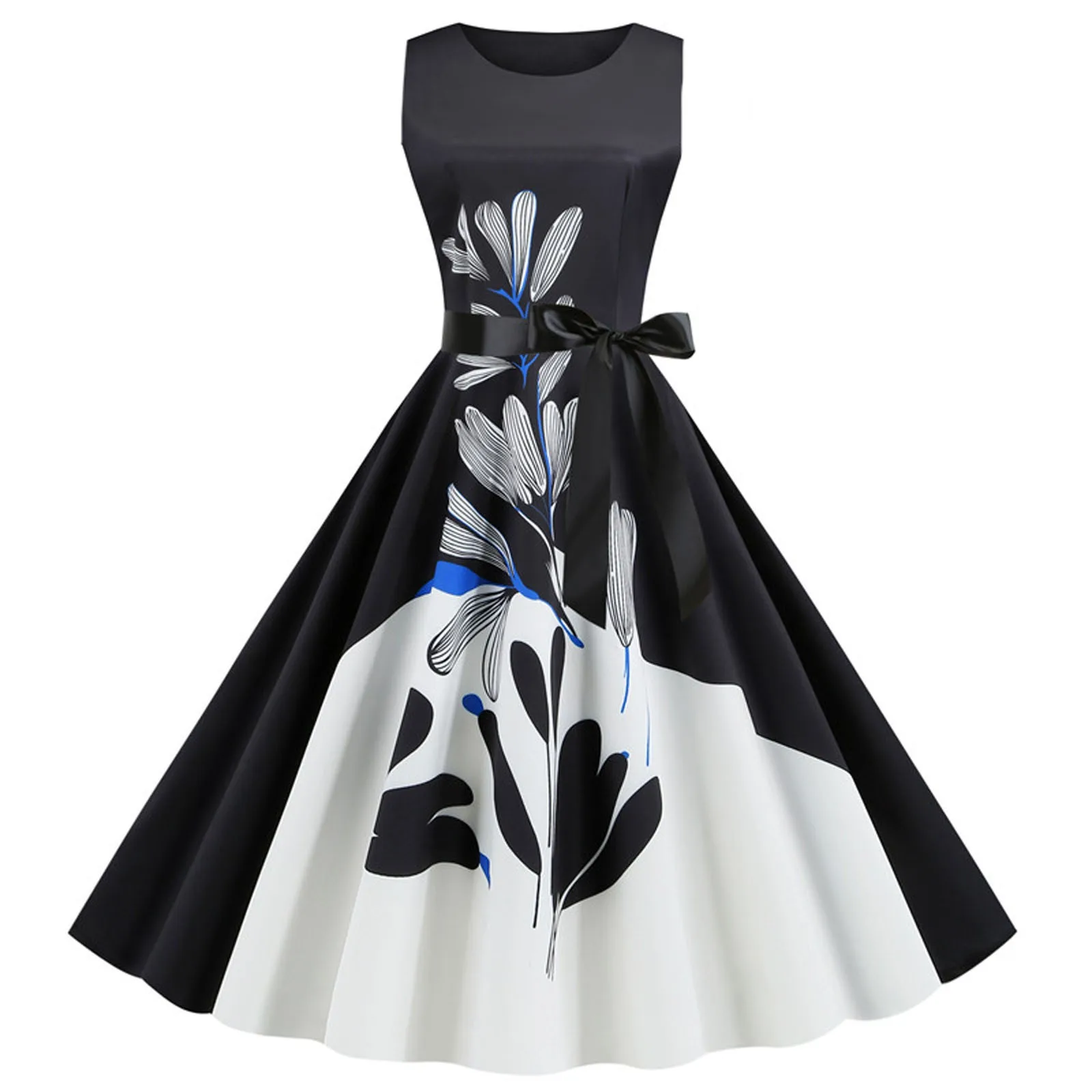 

Women's Vintage Cocktail Dress 1950s Retro Cocktail Sleeveless Swing Party Dress Formal Rose Dresses for Women