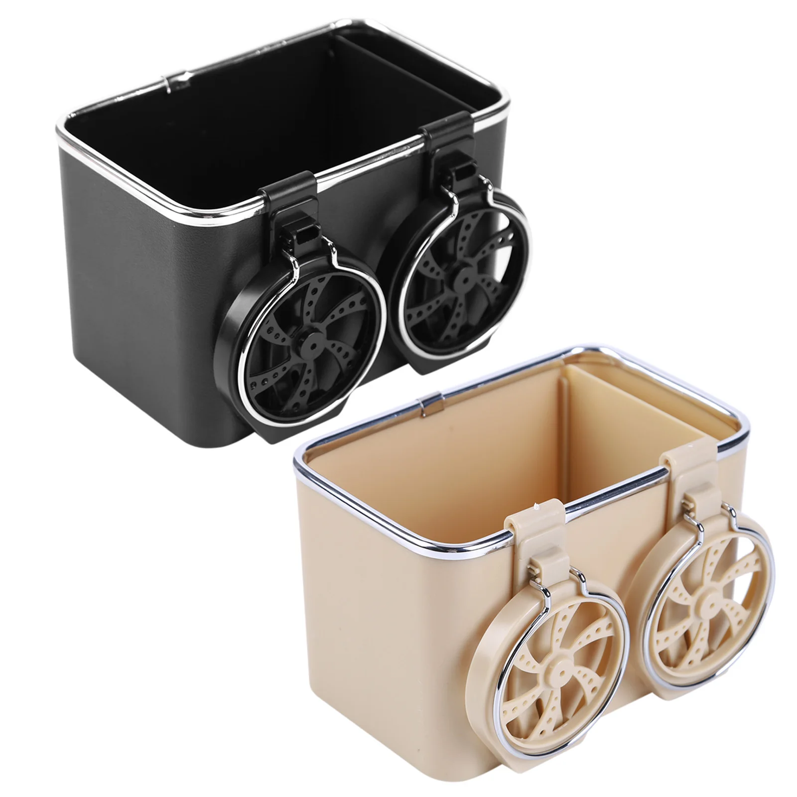 

Car Tissue Box with Two Foldable Cup Holders Multifunctional Vehicle-Mounted Tissue Coffee Cup Drink Holder Phone Storage