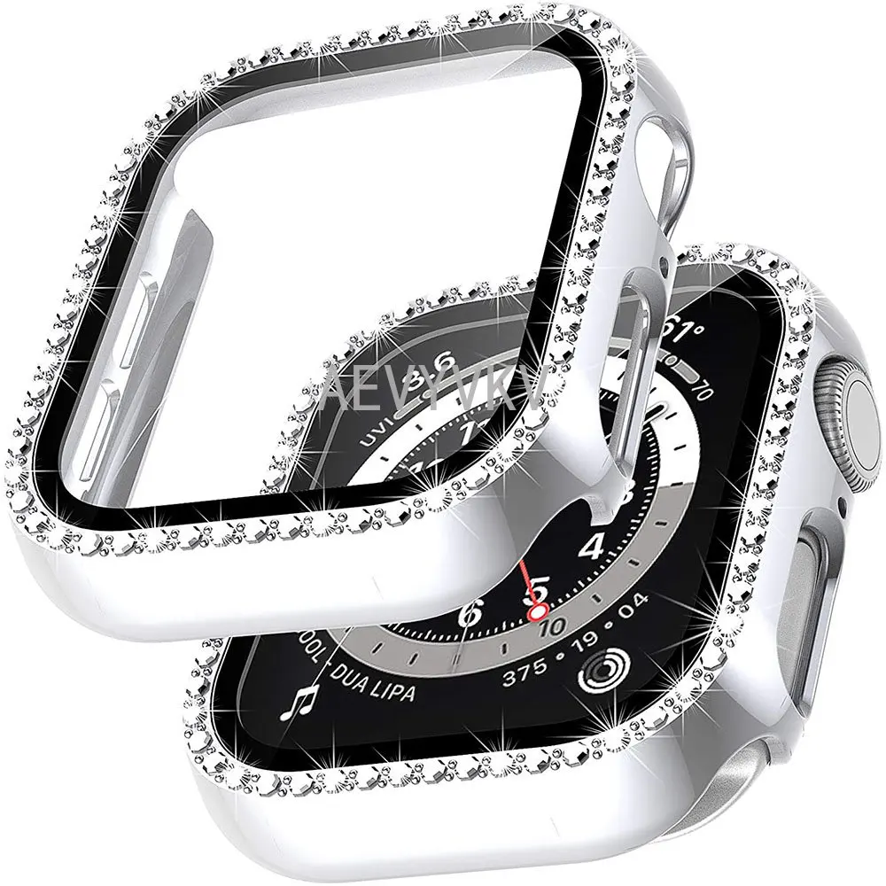 10pcs Glass+Case For Apple Watch Serie 7 6 5 4 3 2 1 SE 45mm 41mm iWatch Case 44mm 40mm Bumper Screen Protector+Cover Watch