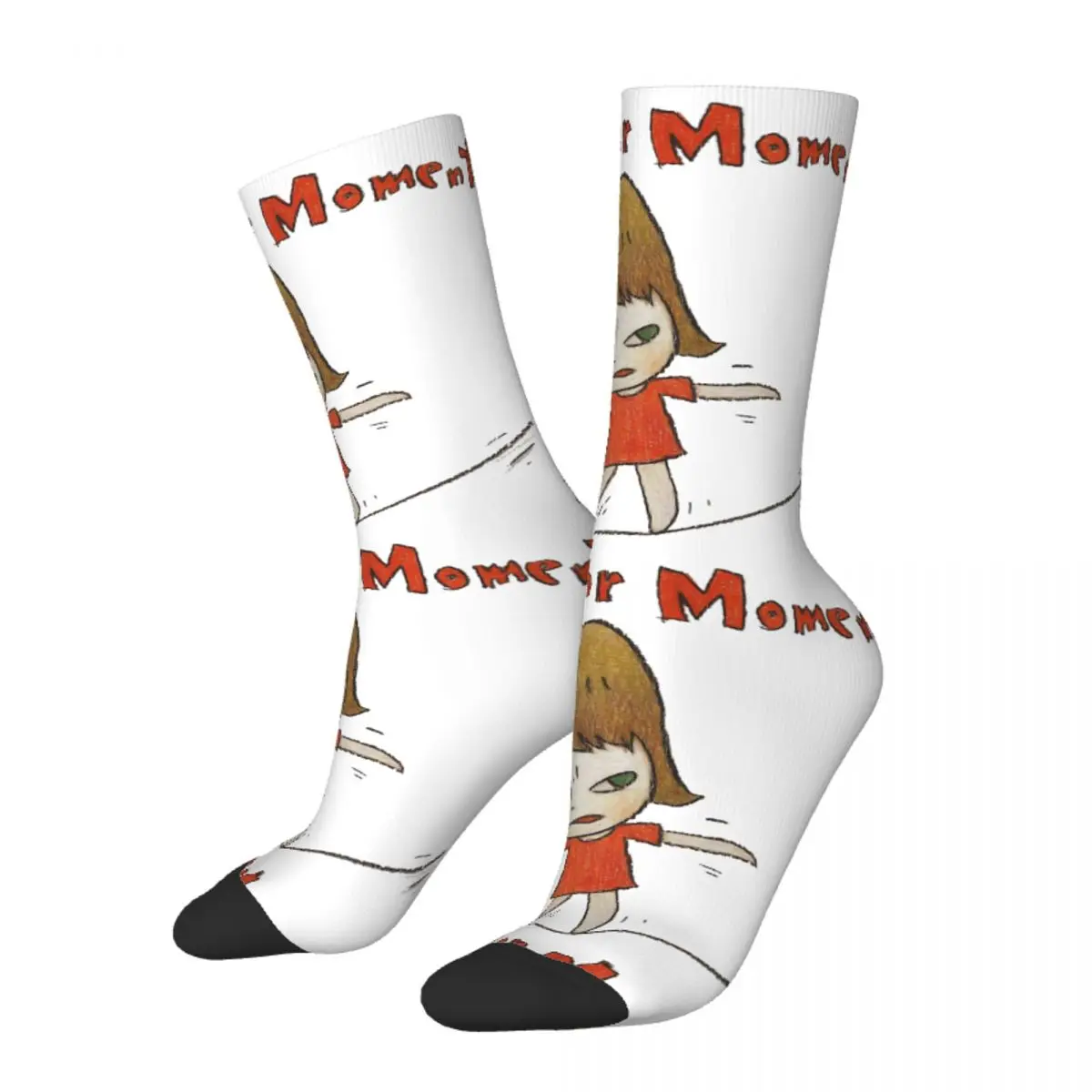 

Funny Happy Men's Socks Live For Moment Retro Harajuku Yoshitomo Nara Japanese Artist Seamless Crew Crazy Sock Gift Printed