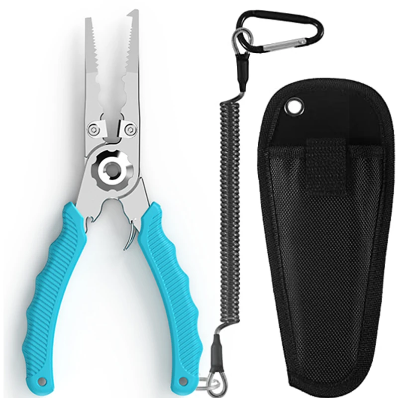 

K40 Multifunctional Fishing Pliers Stainless Steel Hook Remover Line Cutter Scissor Split Ring Pliers Outdoor Fishing Tools