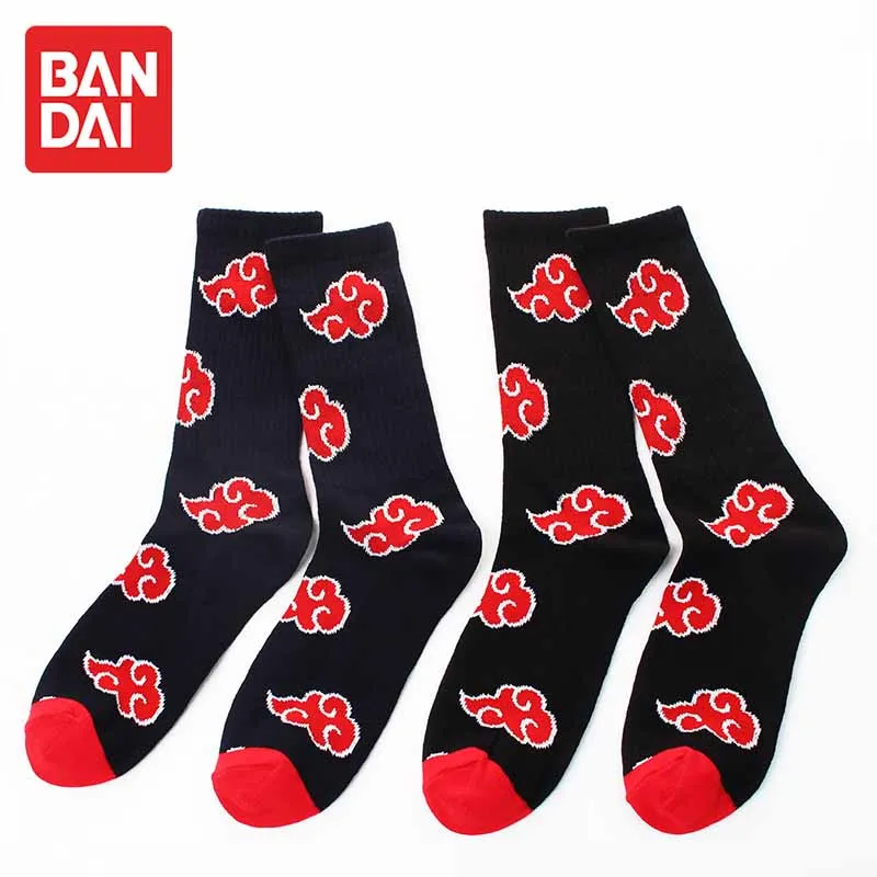 

Bandai Naruto Cotton Medium Socks Anime Figures Tribe Logo Knitted Pattern Breathable Stockings Winter Warmth Adult Cosplay Gift