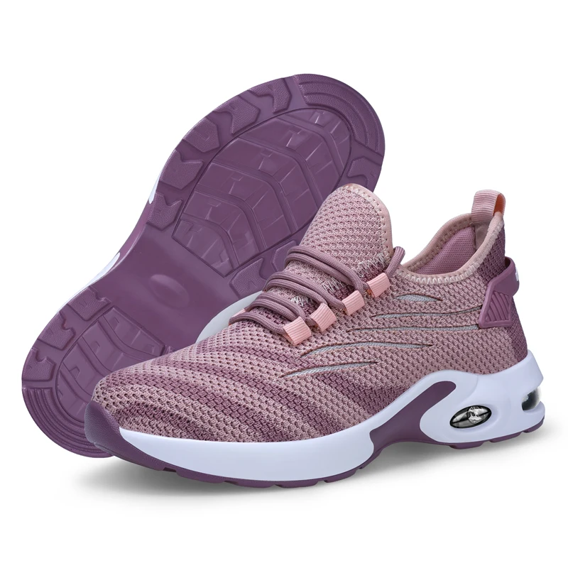 CHNMR 2023 New Summer Women Work Non Slip Safety Shoes Light Breathable Sneaker Platform Female Sports Shoes Lace Sneakers