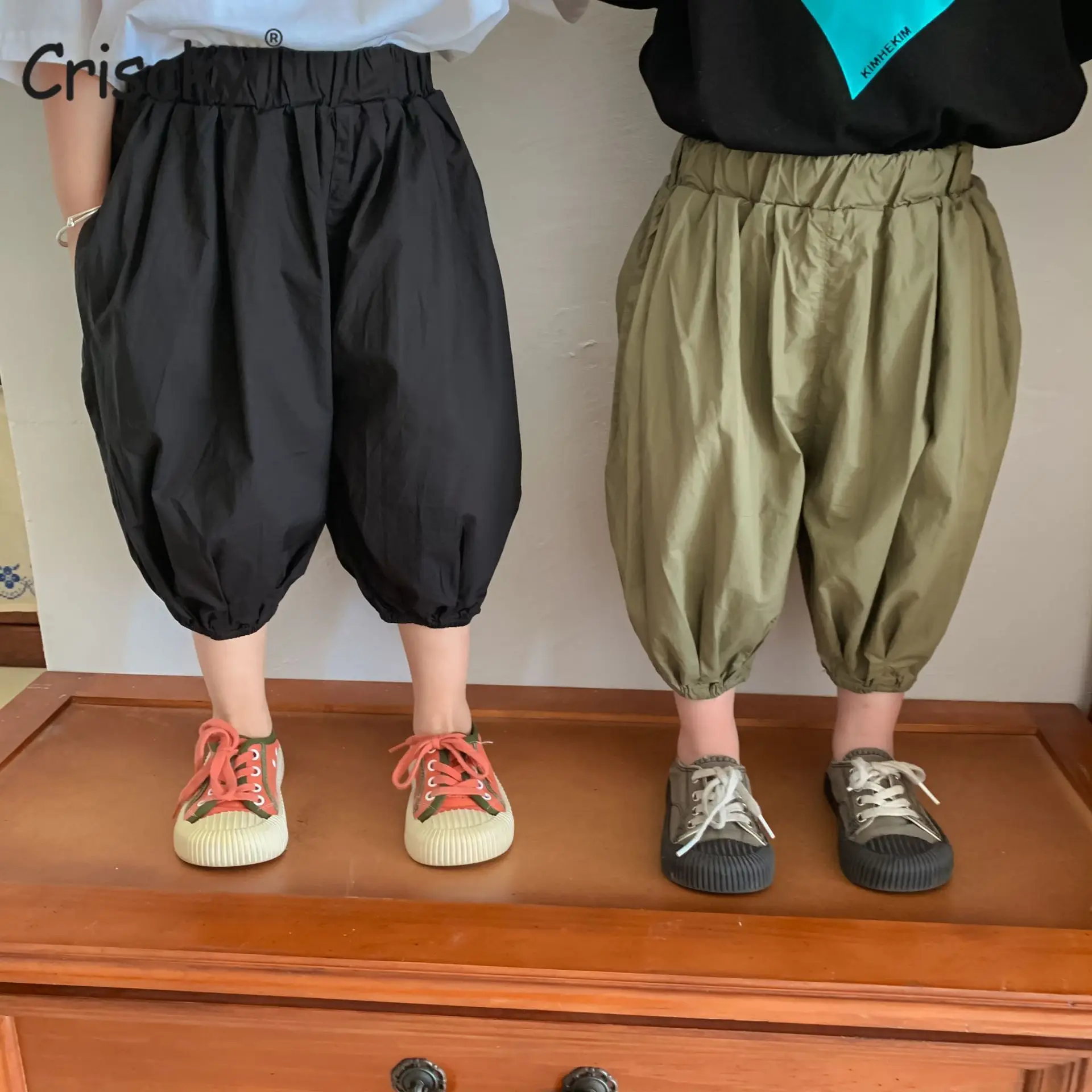 

Criscky Boys Summer Shorts Cotton Kids Mosquito Pants for Boy and Girls Clothing Children Trousers Solid Color Girls Pants