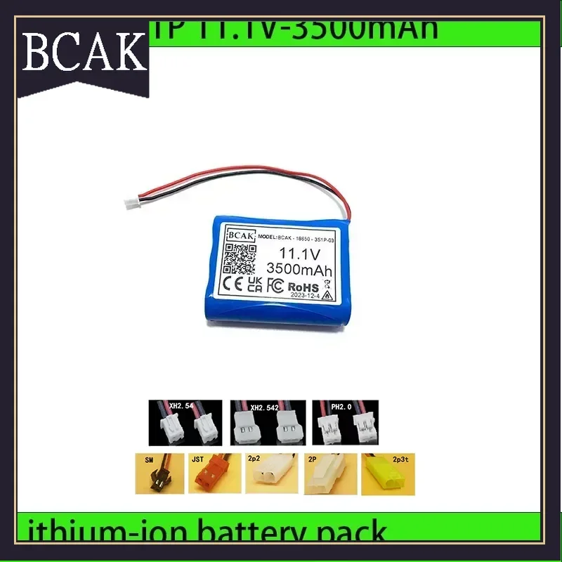 BCAK Style 3S1P 11 1 В 3500 мАч Литиевый аккумулятор 18650 с BMS 5 А для резервного питания