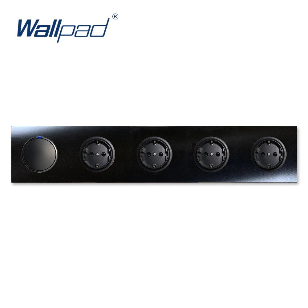 

Настенный высветильник ель с европейской розеткой, черная алюминиевая панель, 430*86 мм, с синим светодиодным индикатором