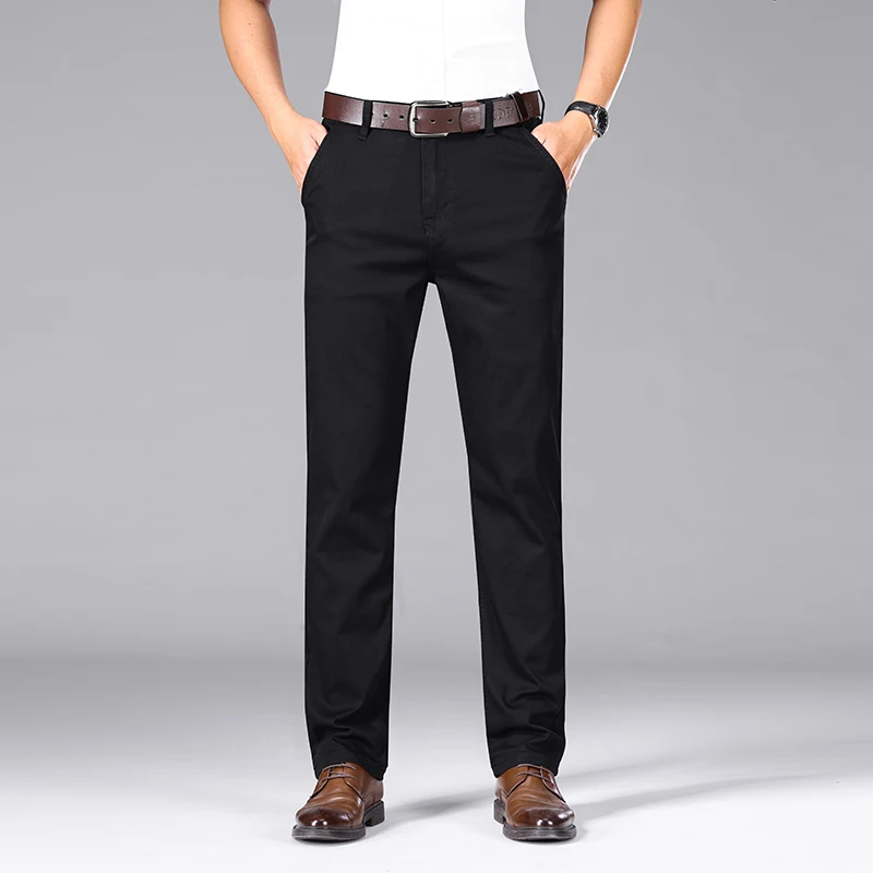 

Джинсы Sulee мужские стрейчевые, классический стиль, модные облегающие брюки из денима, повседневные брендовые штаны, чистый черный цвет