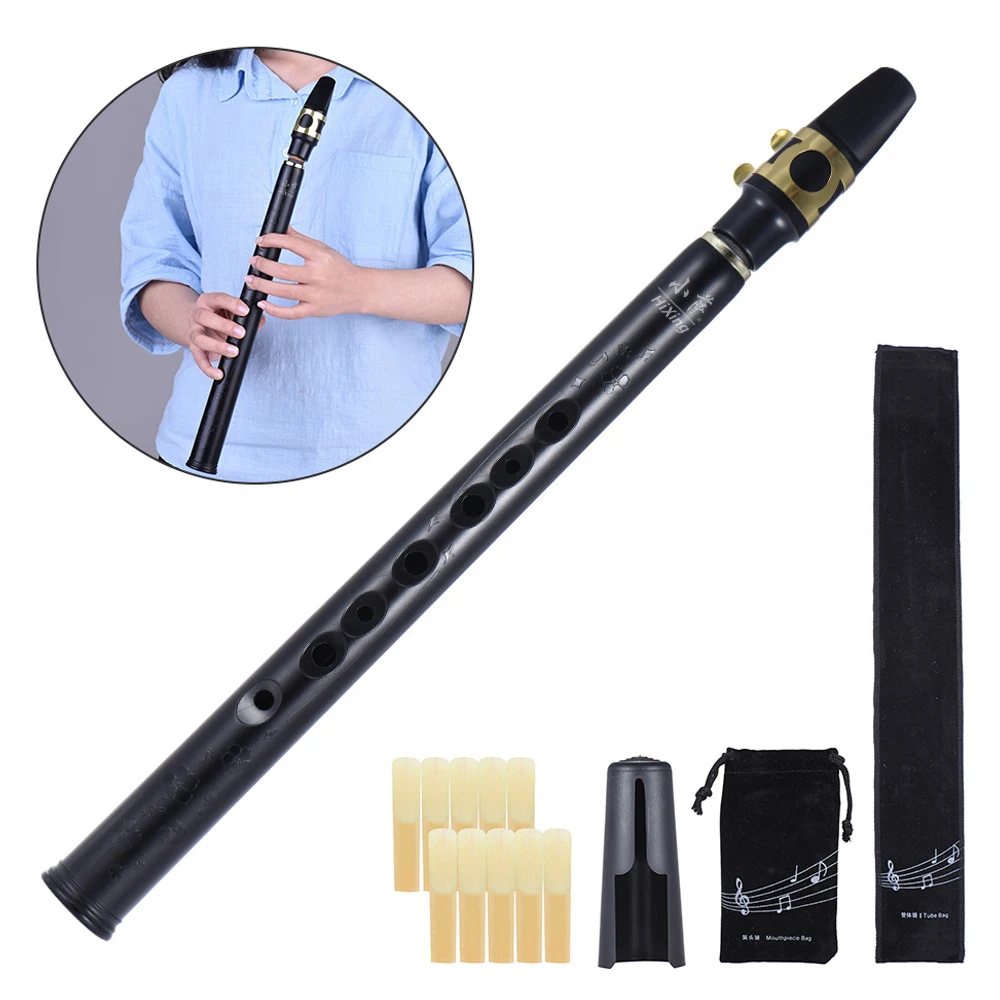 

Mini Pocket Bb Saxophone Sax ABS with Alto Mouthpieces 10pcs Reed Carrying Bag Woodwind Instrument