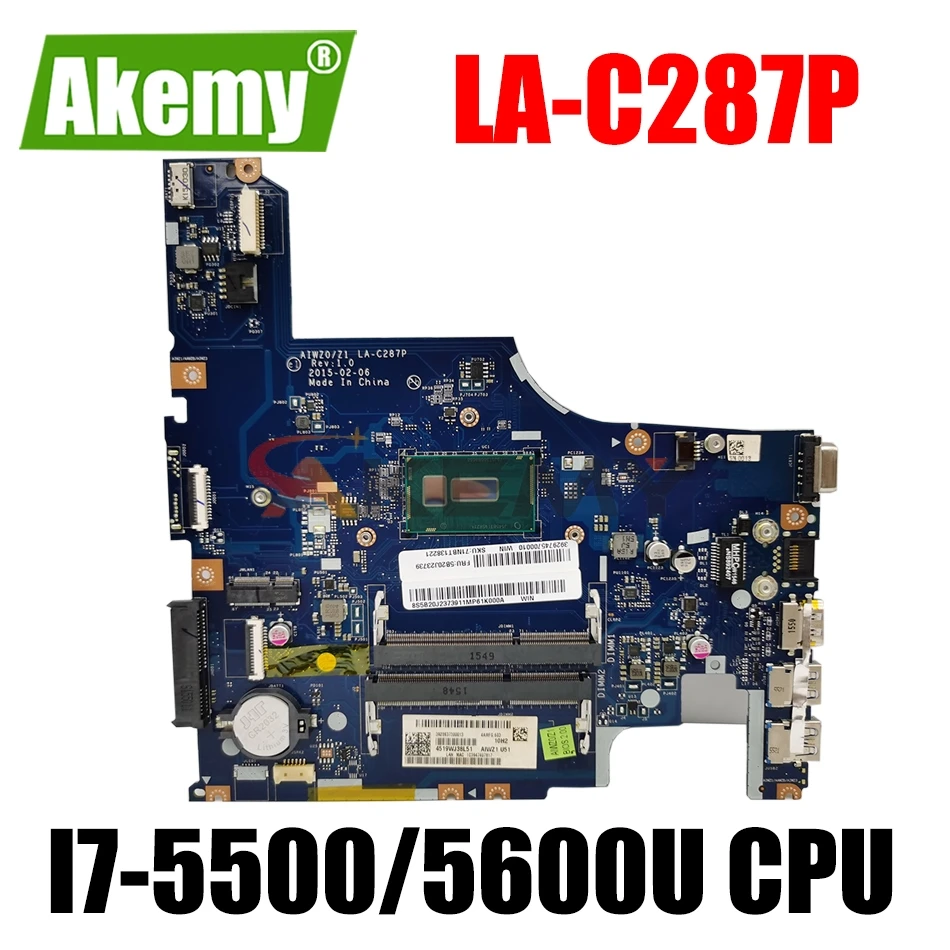 

Материнская плата AIWZ0/Z1 LA-C287P для ноутбука Lenovo Ideapad Z51-70 оригинальная материнская плата I7-5500/5600U Rev: 1,0 DDR3 100% полностью протестирована