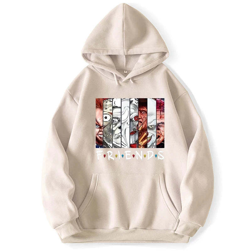 

Мужская толстовка с капюшоном и принтом фильма «ужасы»