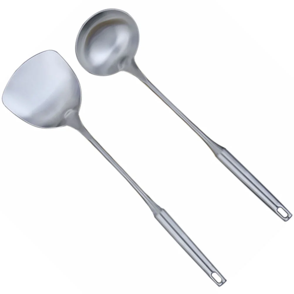 

Wok Spatula Ladle Set Stainless Soup Utensils Tool Kitchen Steel Chinese Utensil Cooking Handle Skimmer Pan Fry Spatulas Spoons