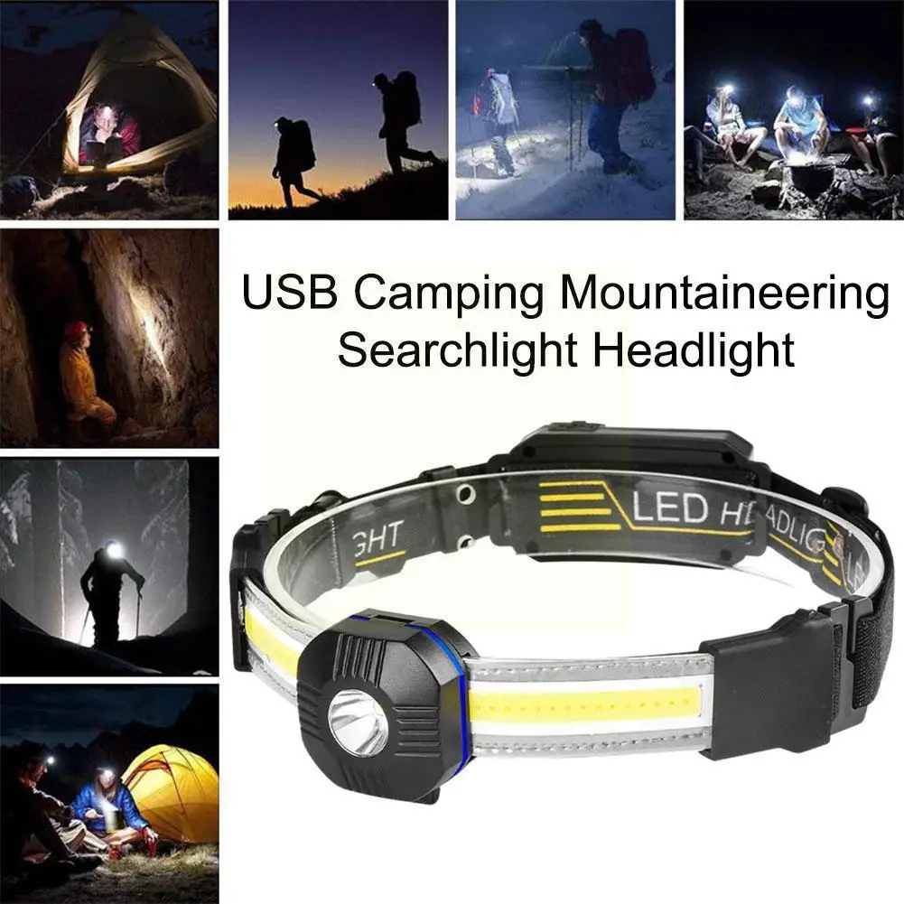 

Фсветильник рь налобный портативный с cob-светодиодами и Usb-зарядкой, 10 мА, 1200