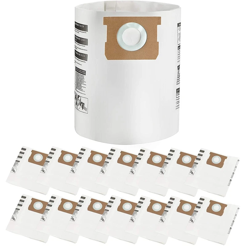 

15Pack Type E Replacement Vacuum Filter Bags Compatible For Shop Vac 5-8 Gallon Vacuum Replace Part 90661 906-61 9066100