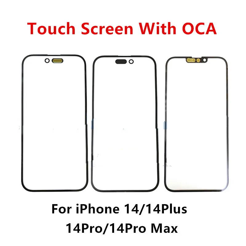 

Outer Glass For iPhone 14 Pro Max Plus iphone14 Touch Screen Front Panel Repair LCD Display Repair Part + OCA