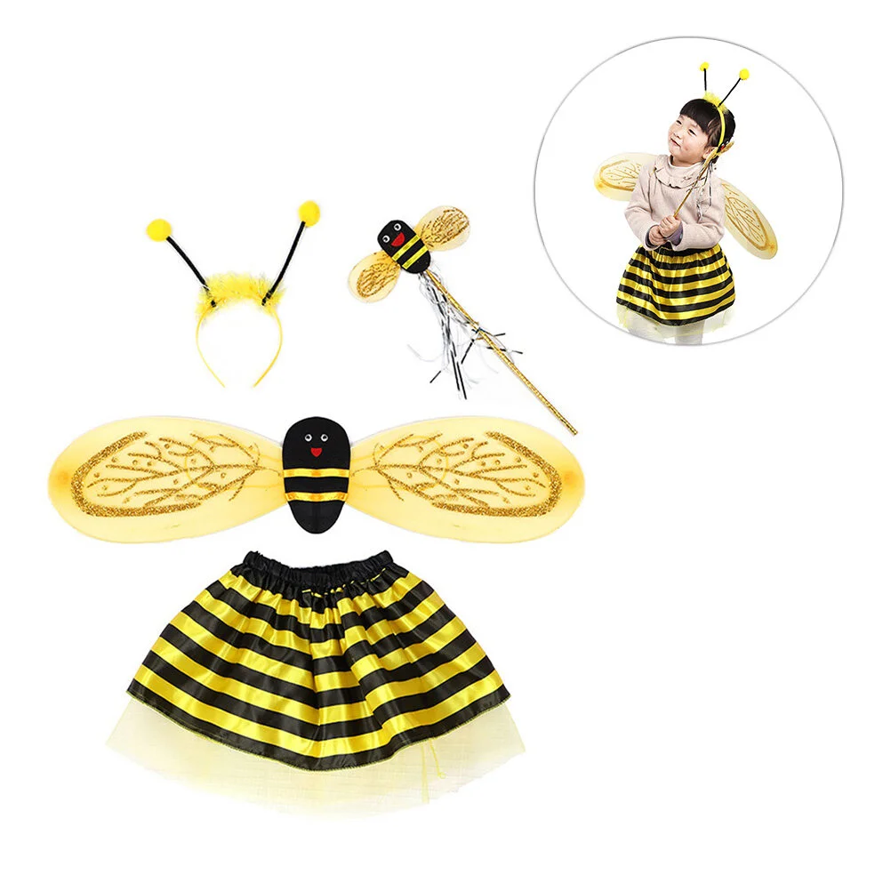 

Children's Clothing Party Cosplay Costume Outfits Kids Bee Suit Toddler Headband Skirt Wings Kit