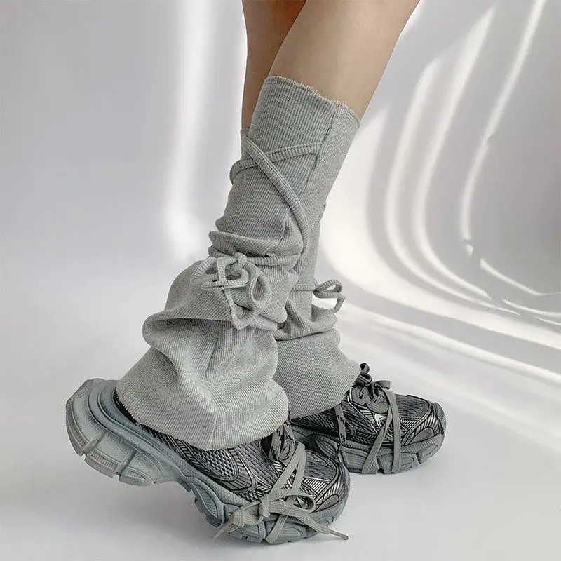 Милые гетры для девочек женские осенне-зимние теплые вязаные повязки на ногу