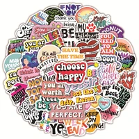 50pcs inspirational quotes series anime graffiti stickers dictionary diary luggage laptop pvc waterproof stickers