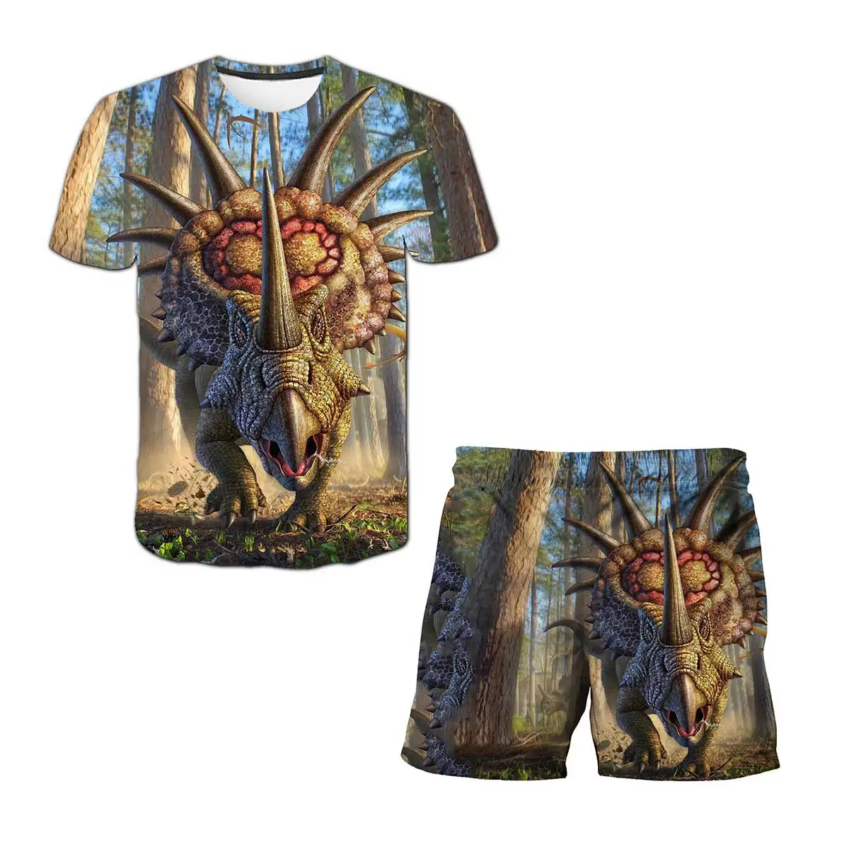 Children Dinosaur Clothing Sets Baby Boy Jurassic Park 3 Clothes Girls Short Sleeve T shirt+Pants 2pcs Suits Boys Clothes 1-14T images - 6