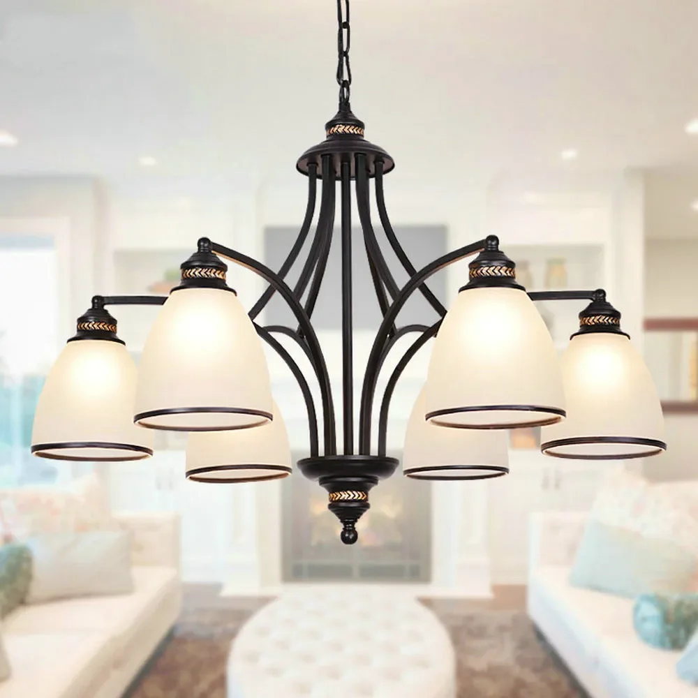 Арт-деко современные люстры с железным стеклянным абажуром светильники E27 110 В 220