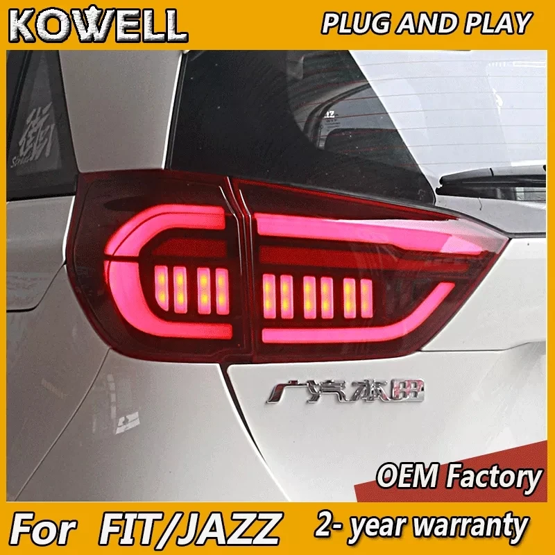 

For Honda FIT 2021 Taillights Honda Jazz Tail Light Dynamic Turn Signal Reversing Parking Lights Red Black ALL LED Rear Lamp