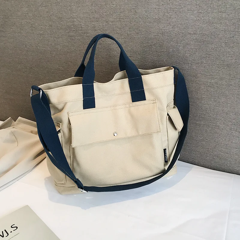

2022 New Canvas Shoulder Bag Korean Fashion Literature Girl Student Handbag Casual Crossbody Bag