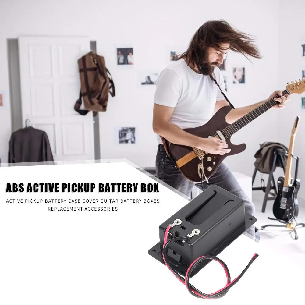 

Черный футляр для батарей для скрипки, гитары, корпус для батарей с активным пикапом из АБС-пластика, футляр для струнных музыкальных инстру...