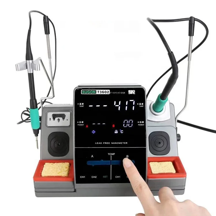 Паяльные станции SUGON T3602 Цифровая паяльная станция с двумя паяльными подставками