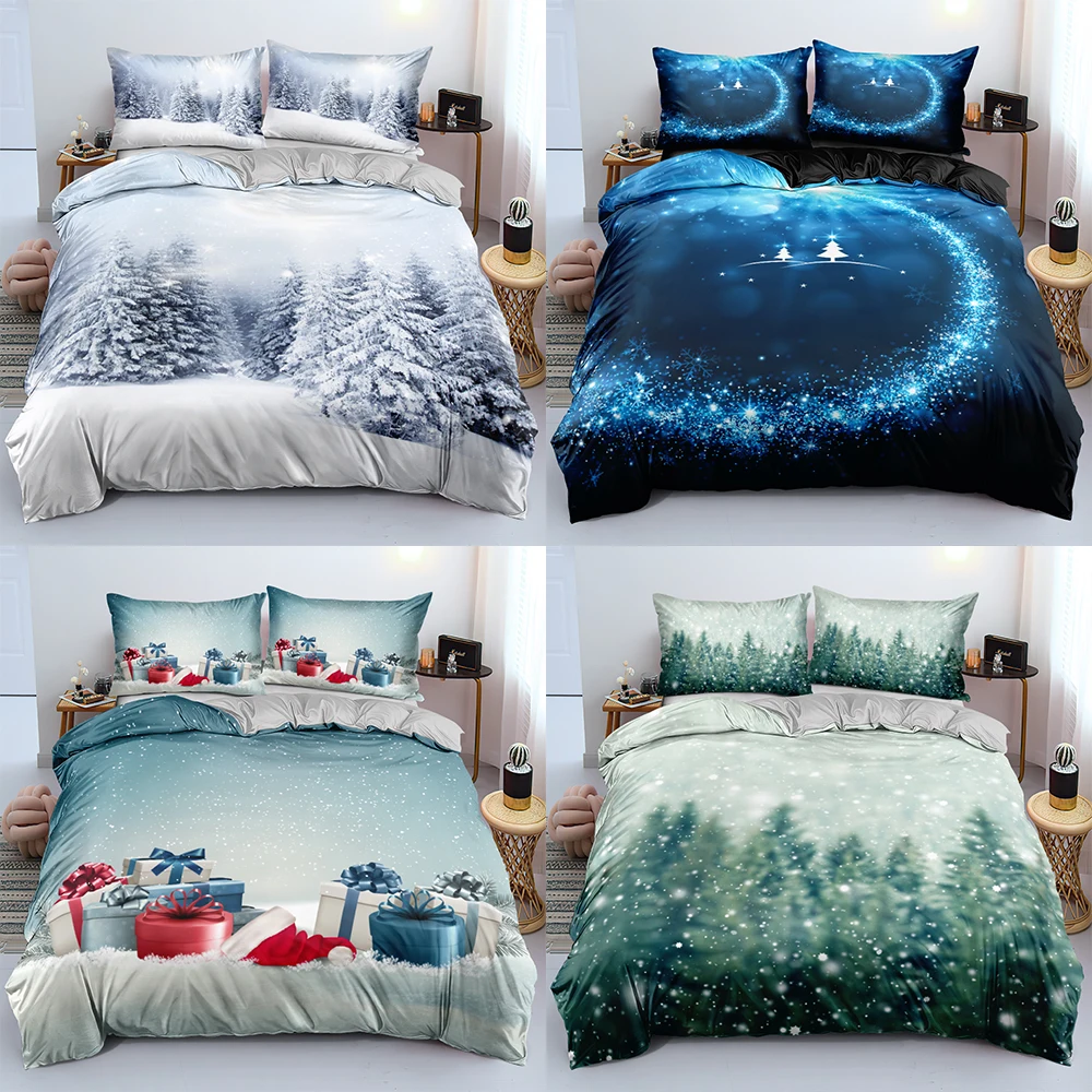 

Ice Snow Scenery Series Bedding Set 2/3pcs Full Queen King Size Microfiber Quilt/Comforter Cover For Adults Teens Bedroom Decor