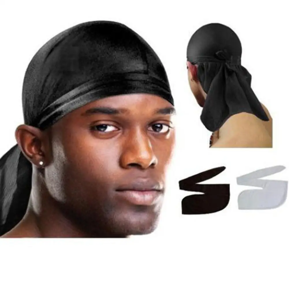 Мужская атласная эластичная шапка хип-хоп Du Doo Rag Durag парики тюрбан бандана