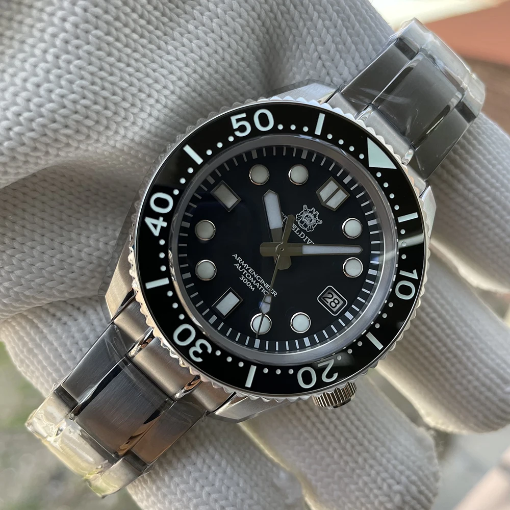 Роскошные повседневные деловые механические часы STEELDIVE SD1968 SBDX001 для мужчин
