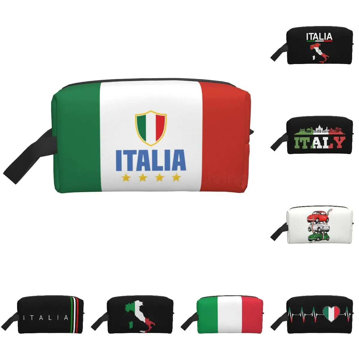 

Flag of Italy Cosmetic Bag Women Large Capacity Makeup Case Italian Flag Portable Storage Toiletry Bags for Travel