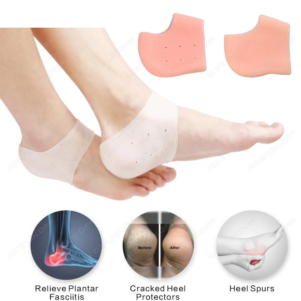 

2Pcs Silicone Heel Feet Care Socks Anti Cracking Anti-Slip Moisturizing Gel Heel Thin Socks Cracked Foot Protective Sleeve