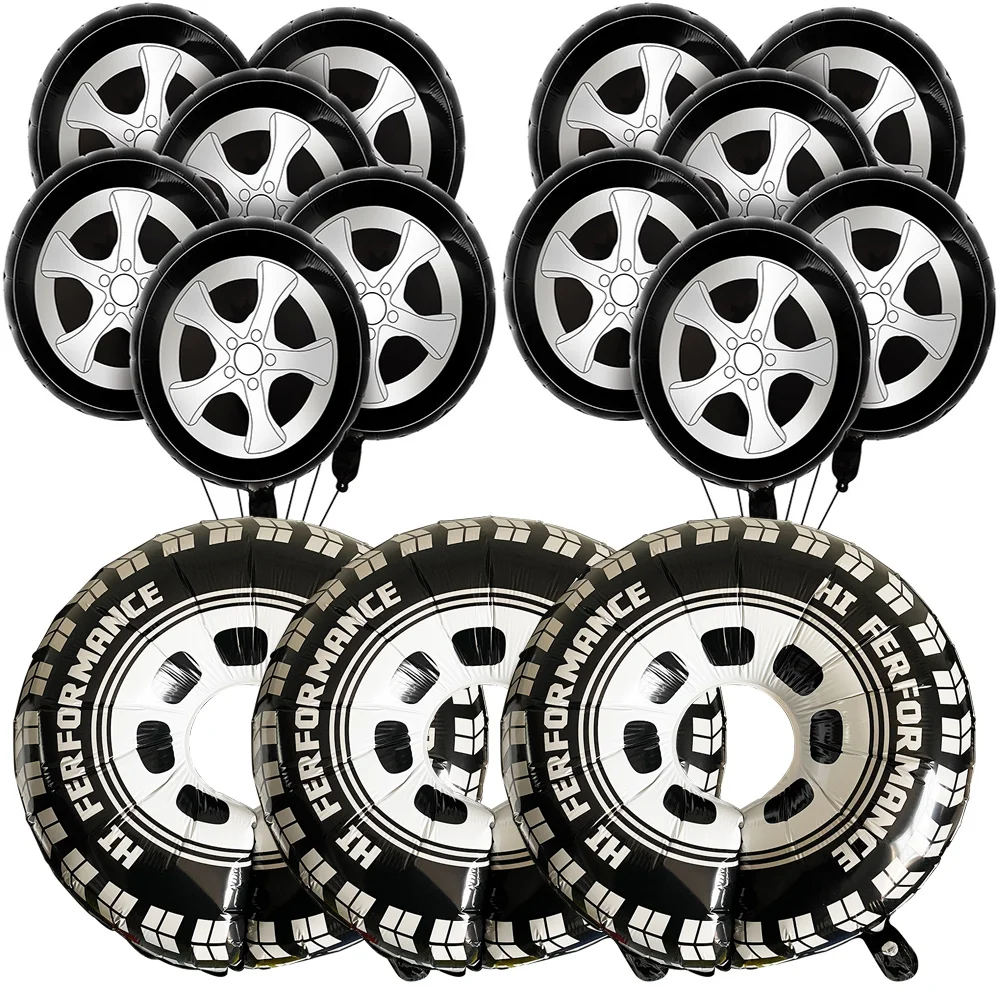

15pcs/Set Race Car Birthday Decorations Giant Tire Balloon Large Helium Foil Ballon Kids Party Supplies Boy Birthday Favors Gift