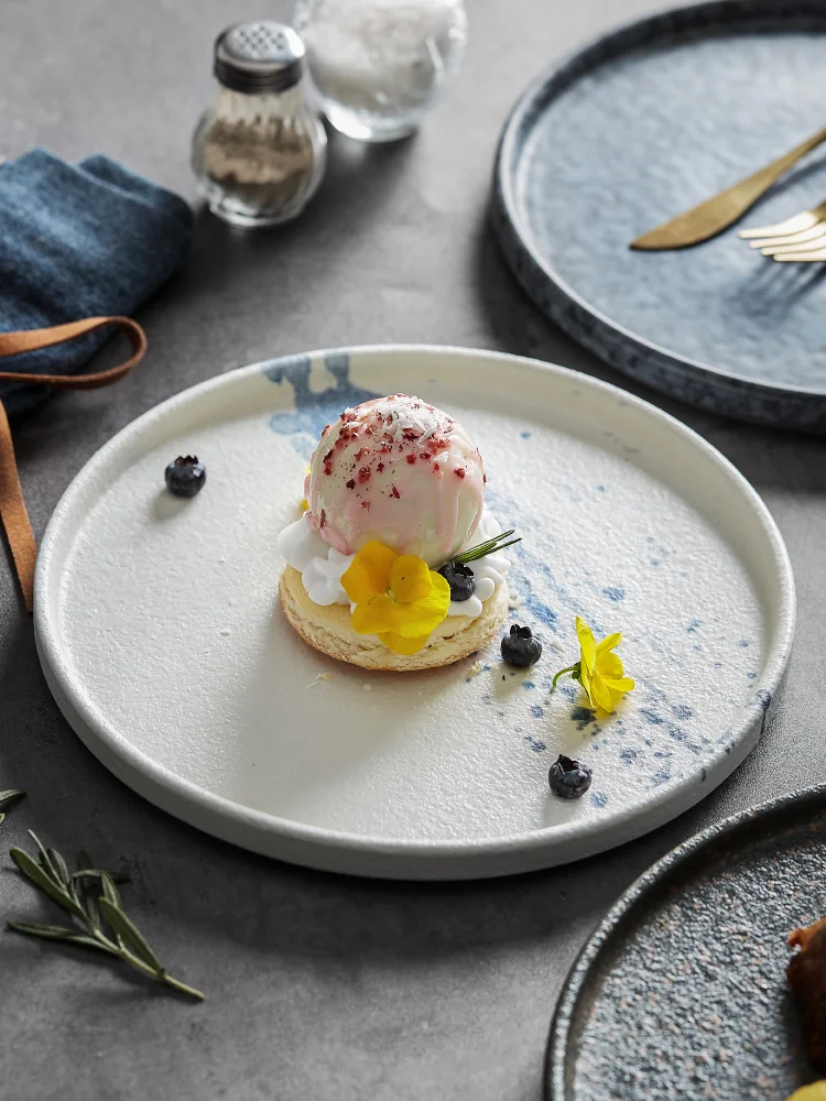 

Creative Frosted Ceramic Dinner Plate Desktop Fruit Dessert Dish Porcelain Steak Pasta Plate Cooking Dishes Kitchen Utensils New