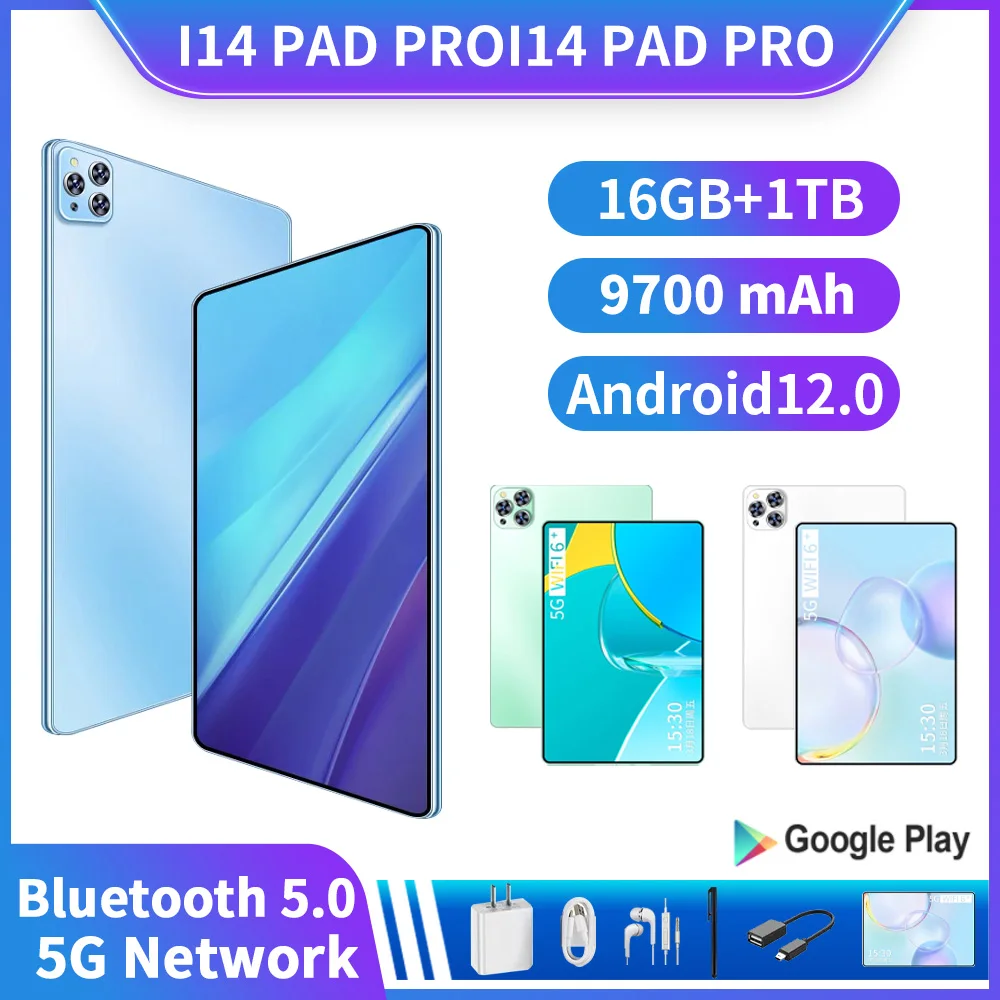 

2023 New Arrival 10.1 Inch Tablet Android 12 Google Play Dual 4G Network GPS Bluetooth WiFi Tablets 16GB RAM 1TB ROM