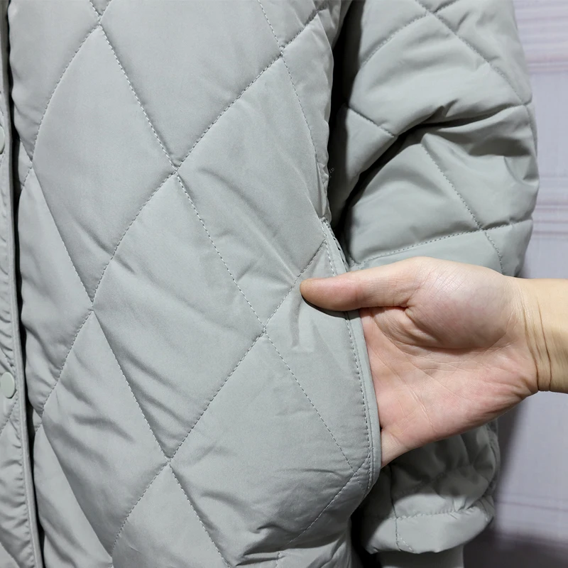 New Winter Fashion Oversize Plaid Hooded Parka Coat Ladies Casual Waist Bag Cotton Jacket Retro Coat Loose Long Women 2022 Za