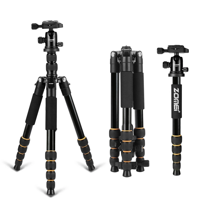 

ZOMEI Q666 Camera Tripod Professional Aluminium Alloy Tripod Kit Monopod Ballhead For Canon Nikon Sony DSLR Camera Tripod