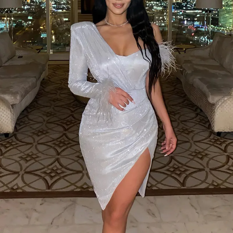

Элегантные женские платья для вечерние весна-лето 2022 Сексуальная Женская юбка на одно плечо с запахом