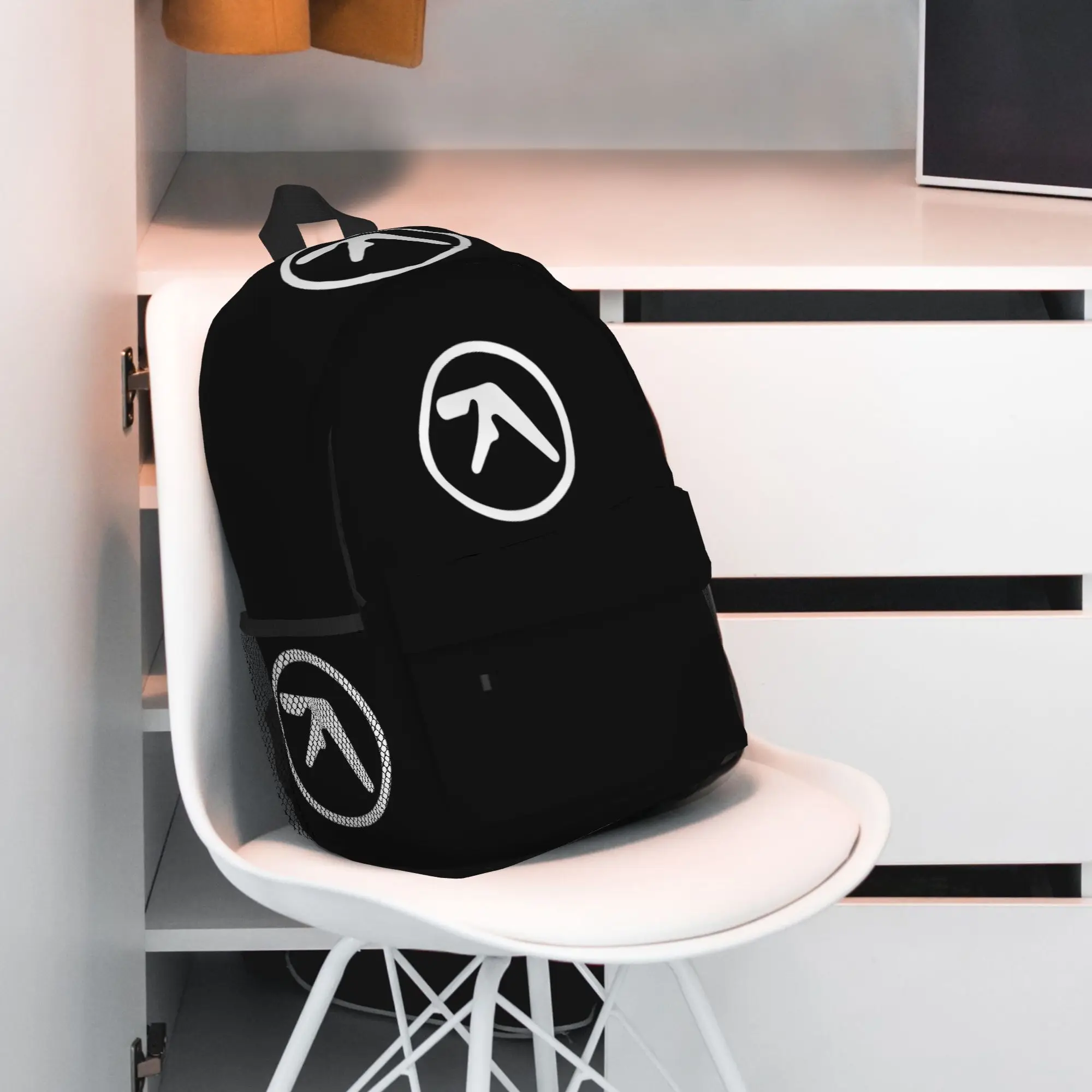 Фото Рюкзак Aphex Twin Creative Y2K с логотипом, хит продаж, вместительный, для мальчиков и девочек, школьный ранец, сумка через плечо для мужчин и женщин №5
