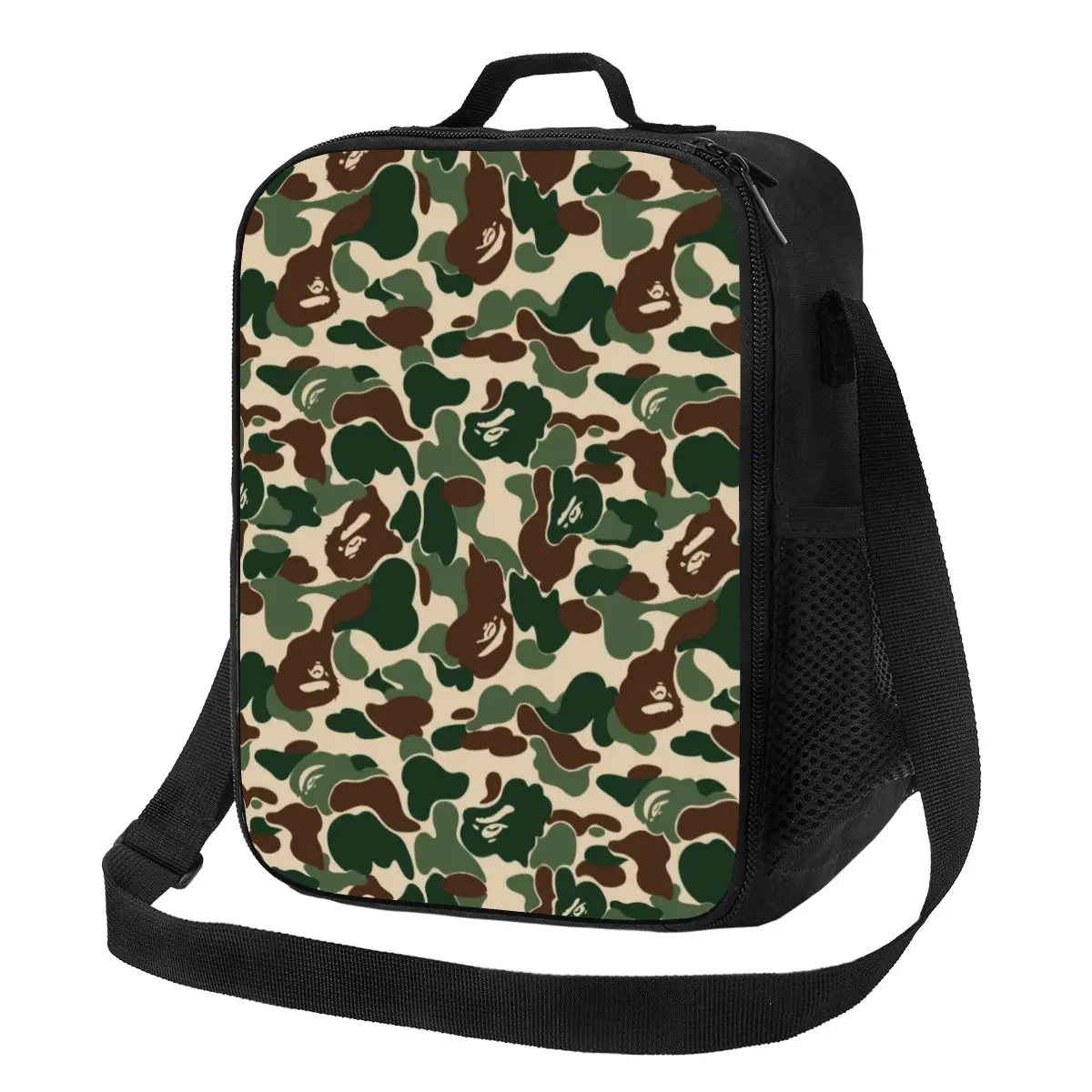 

Green Camo Camouflage Design Thermal Insulated Lunch Bag Lunch Container for Work School Travel Multifunction Bento Food Box